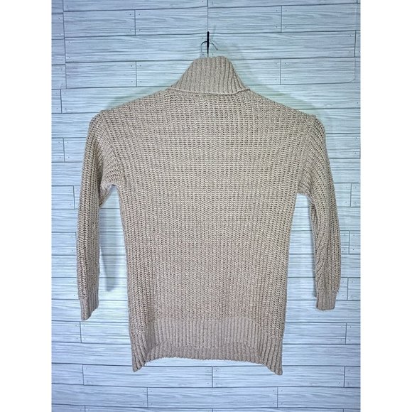 Women'sTorrid Turtleneck Cable Knit Medium Weight Tan/Brown/Cream Sweater Size 1 - Picture 2 of 8